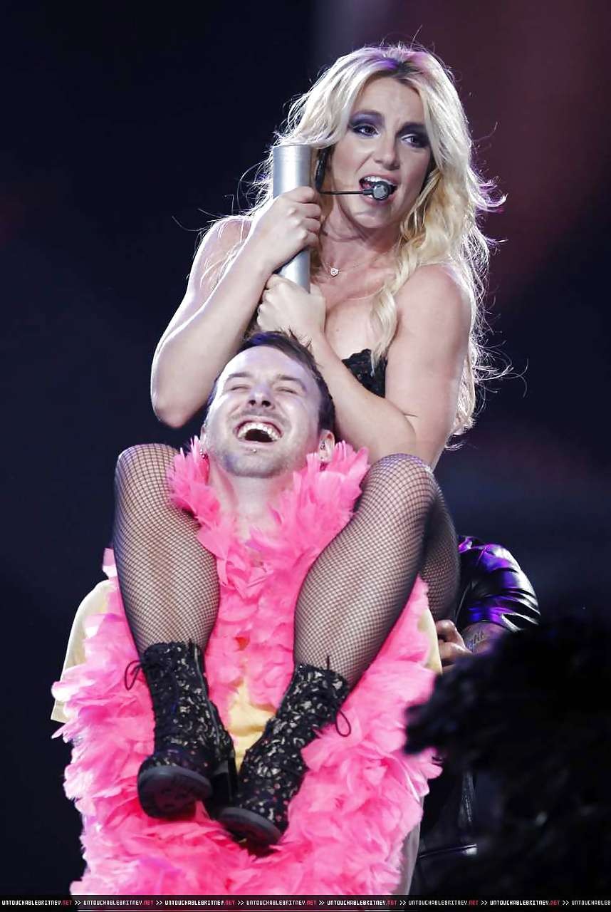 Britney Spears showing her sweet ass in pants and fishnets on stage photos taken #75297352