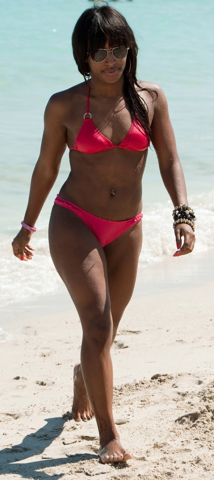 Alexandra Burke showing off her booty in bikini on Miami Beach #75314603