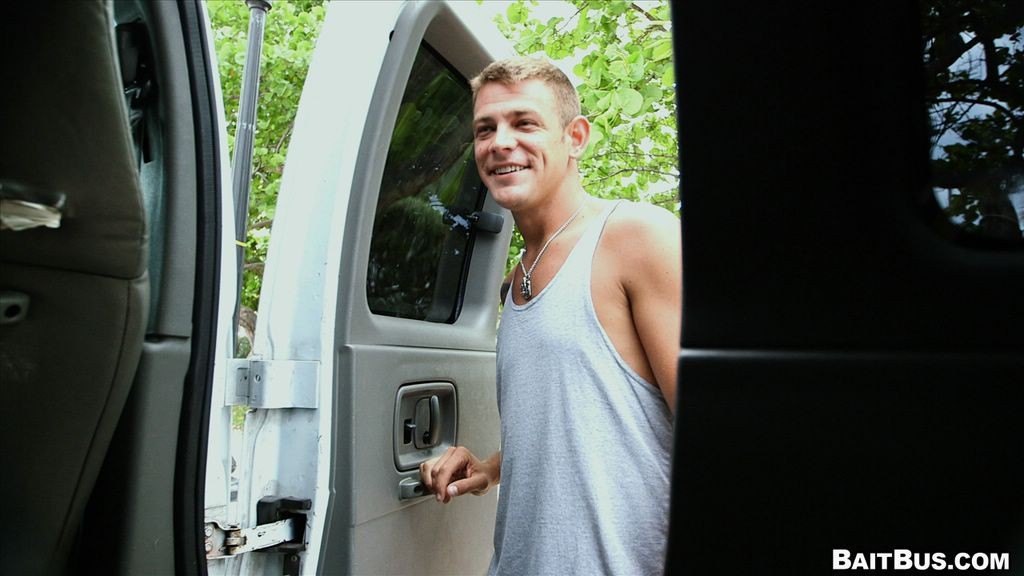 Straight man lured and seduced inside the reality van #76897114