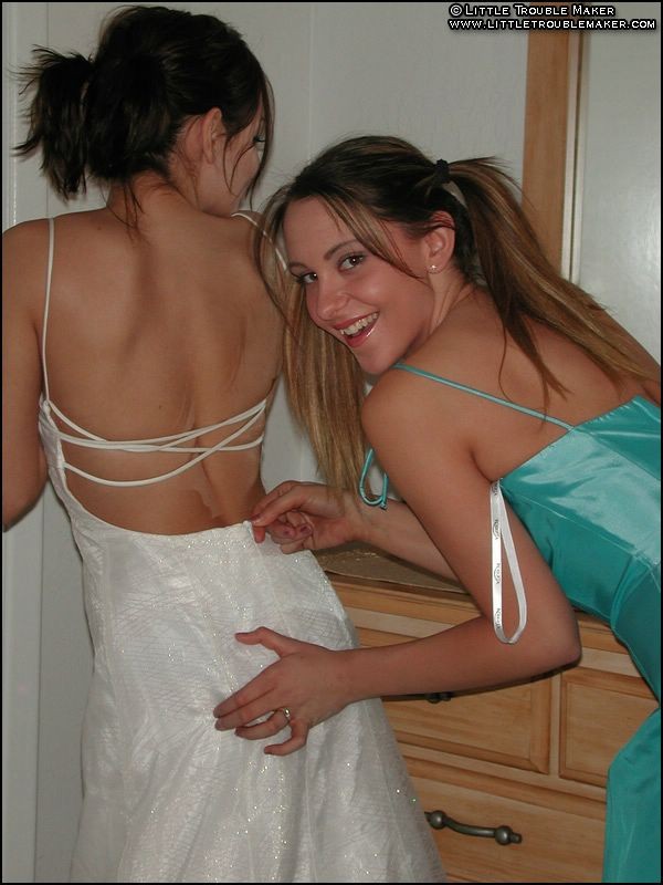 Three teens trying on panties at home #78672334