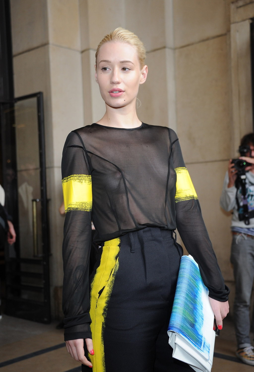 Iggy Azalea shows off her tits wearing a see through top at the Maison Martin Ma #75217345