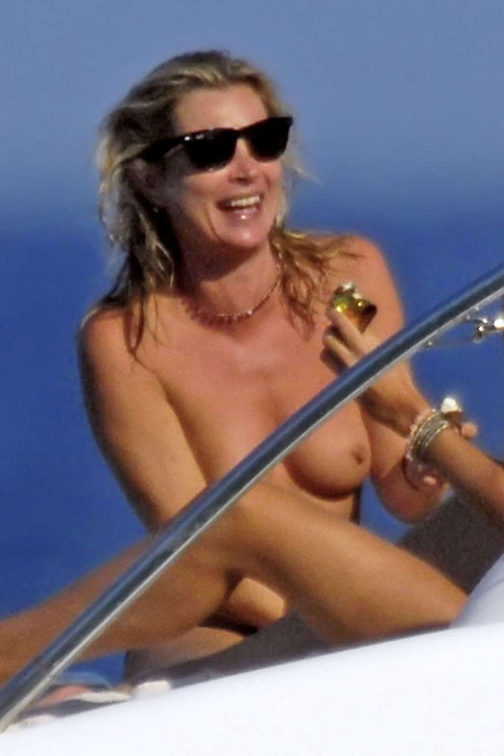 Kate Moss topless on yacht paparazzi pictures #75364316