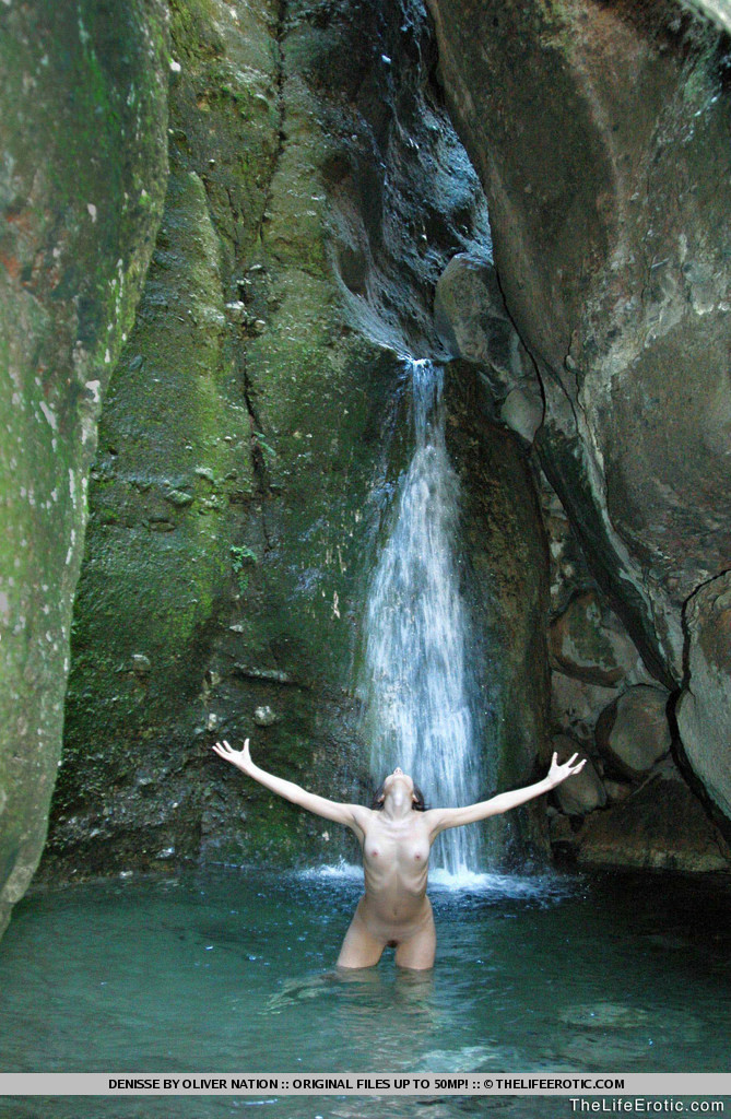 hot teen naked by the waterfall #78596122