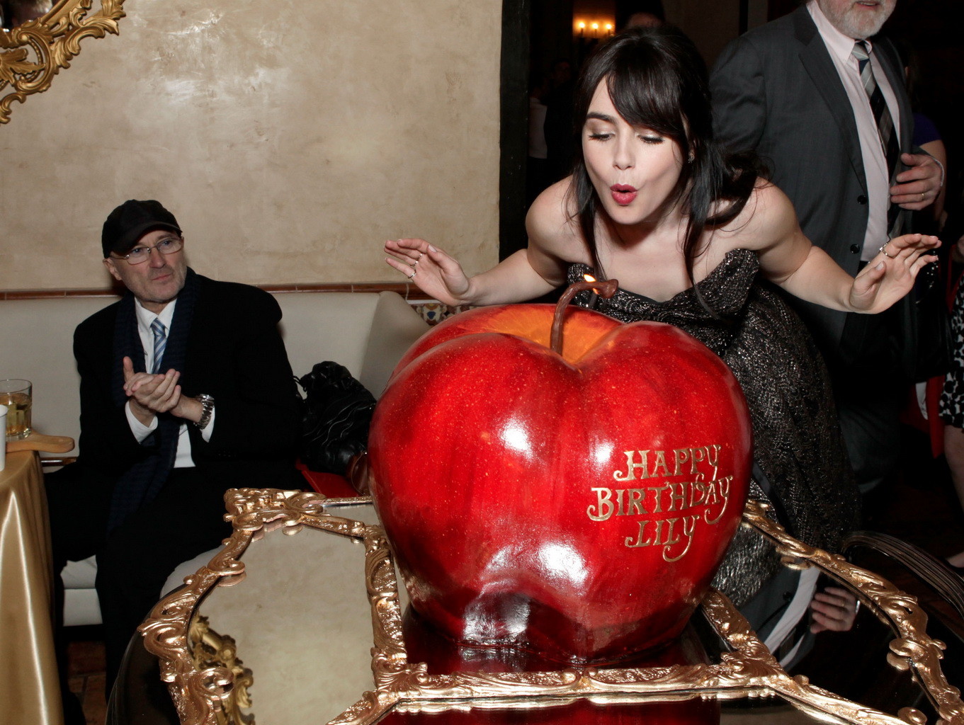 Lily Collins looks very hot in strapless dress on her birthday at Mirror-Mirror  #75270009