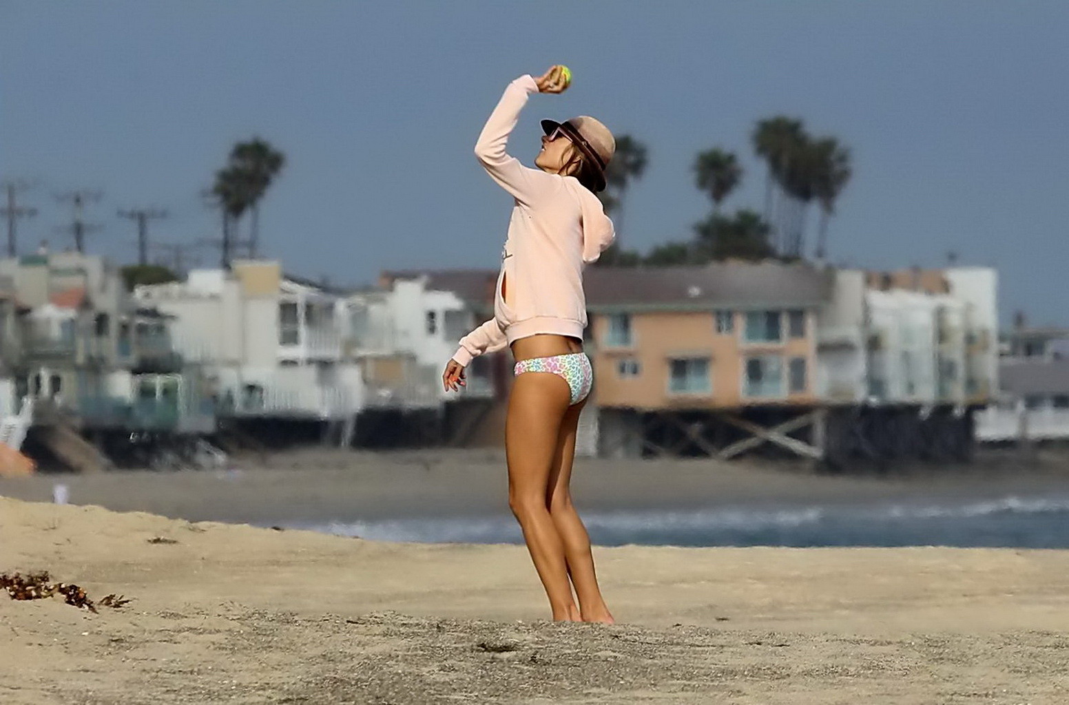 Alessandra Ambrosio showing off her hot ass wearing bikini bottom at the beach i #75257906
