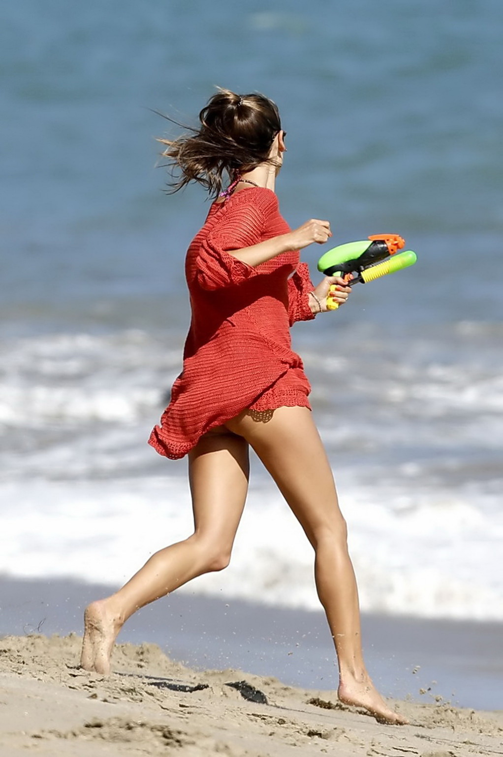 Alessandra Ambrosio showing off her hot ass wearing bikini bottom at the beach i #75257960