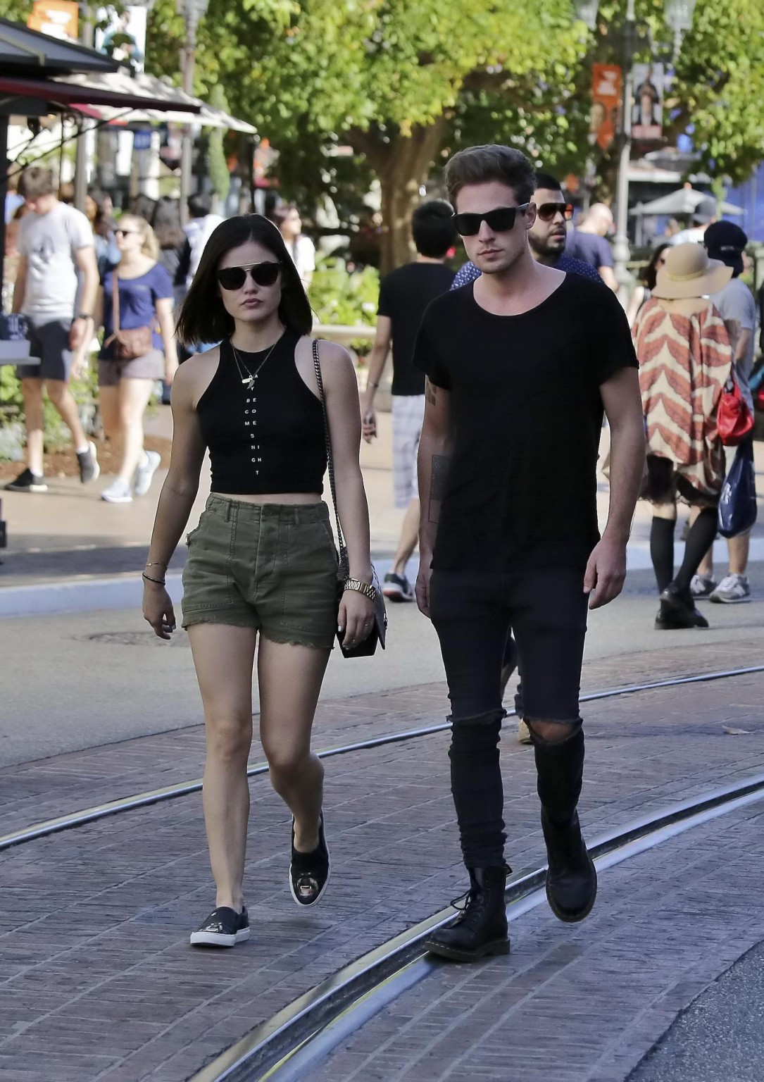 Lucy Hale showing off her legs and pokies out in LA #75170406