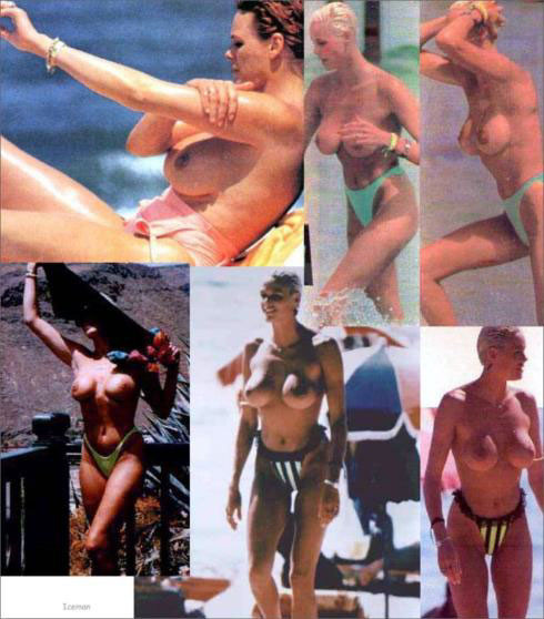 Brigitte Nielsen topless paparazzi pictures and flashing pussy #75443019