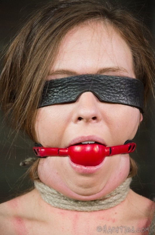 Maddy OReilly rope bound with blindfold and red ballgag is made to cum #70855840