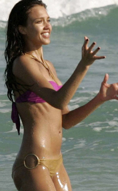 Celebrity Jessica Alba in sexy bikini and nice see thru nipples #75405151