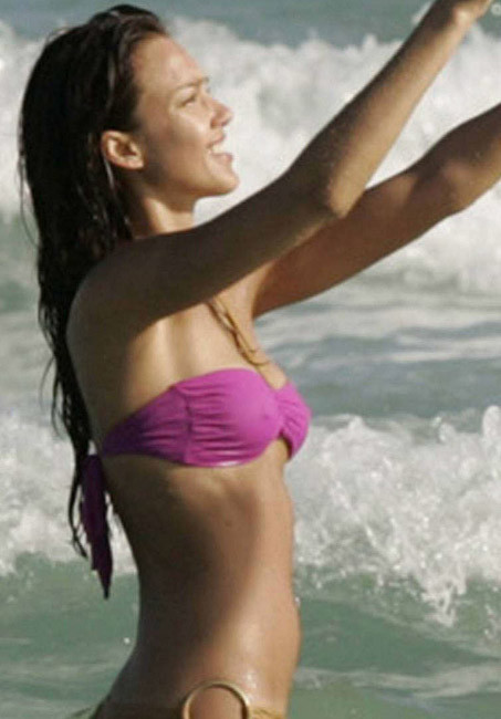 Celebrity Jessica Alba in sexy bikini and nice see thru nipples #75405214