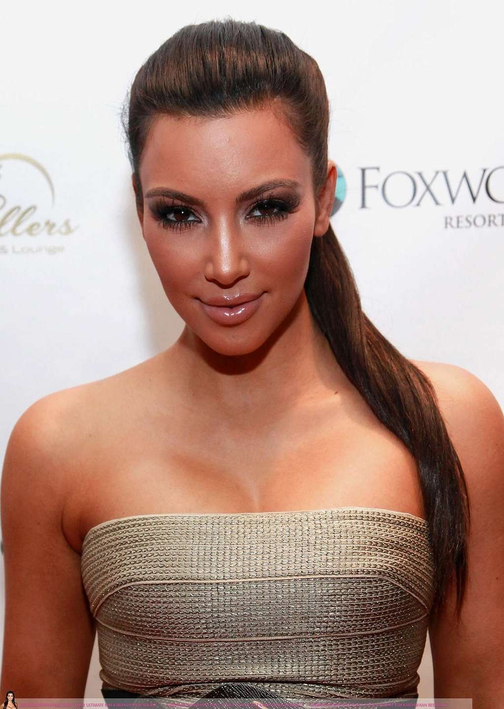 Kim Kardashian exposing her nice big boobs and flashing panties upskirt in car #75329849