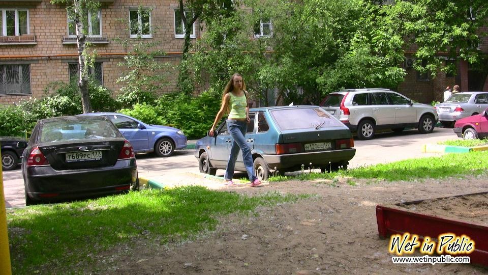 Cutie finds no better place to wet her pants than this quiet playground #73238957