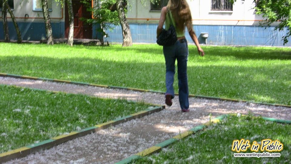 Cutie finds no better place to wet her pants than this quiet playground #73239036