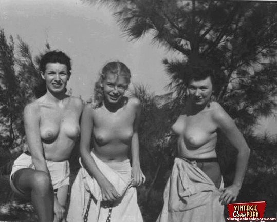 Several vintage girls showing their fine natural bodies #78494089