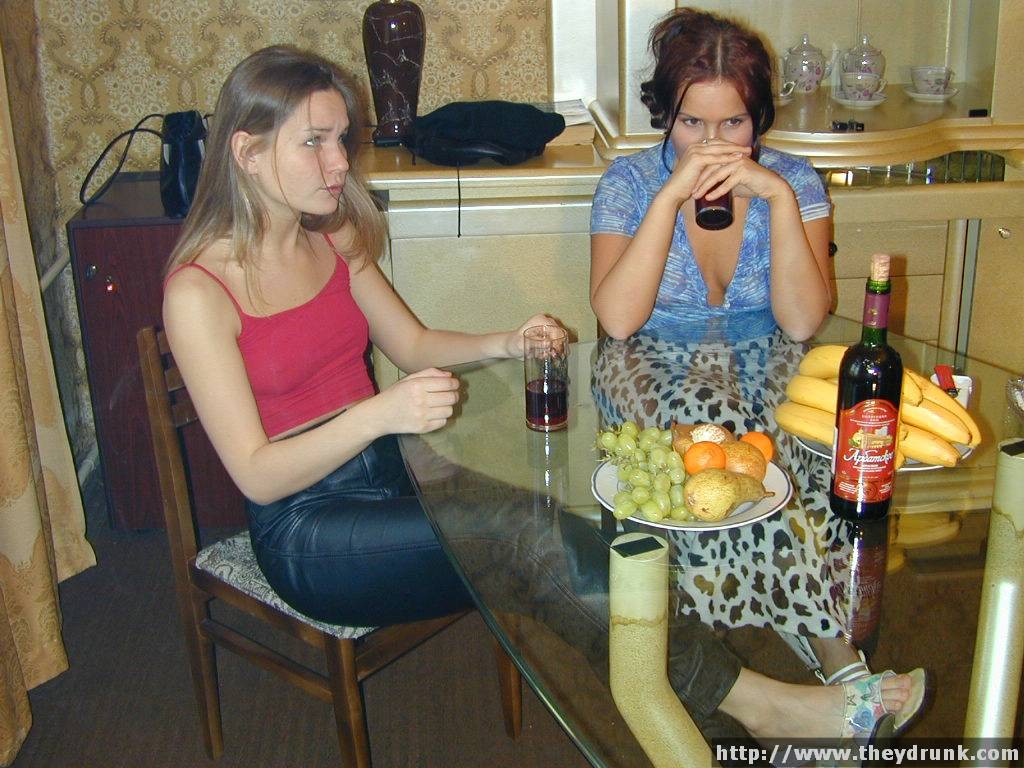 Two cute teen girls get drunk and play lesbian games #67870340