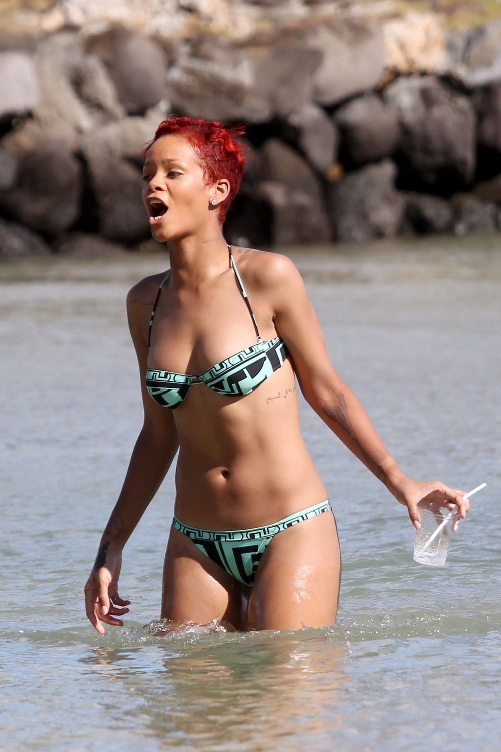 Rihanna est très sexy en bikini sur une plage hawaïenne.
 #75334299