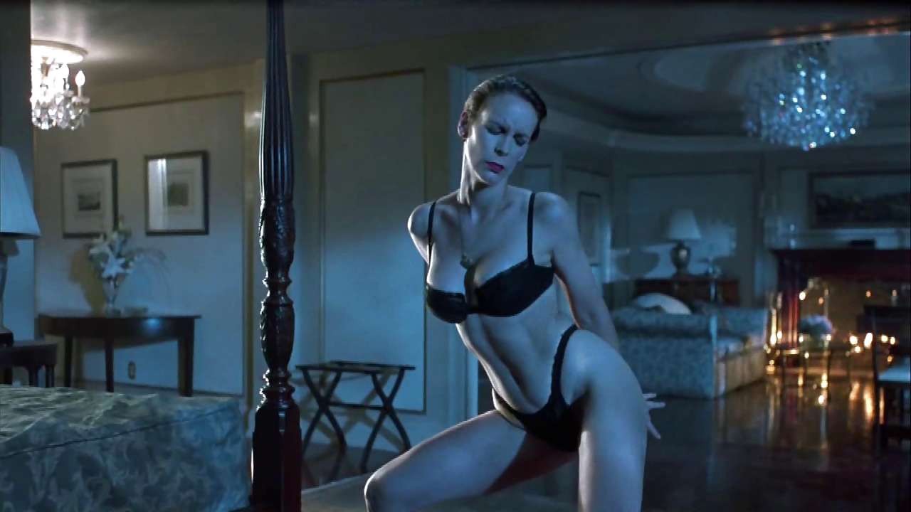 Jamie Lee Curtis showing her amazing ass in black thong and dancing in bra #75297097