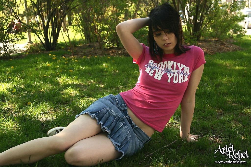 Cute teen model poses in street #67691525