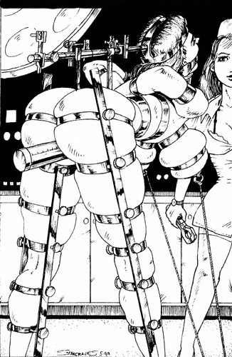 arms stretched behind back with chains #69688101