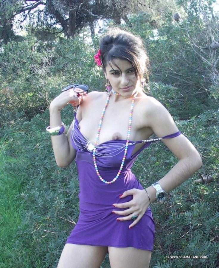 Compilation of a sexy babe posing topless by the beach #67234918