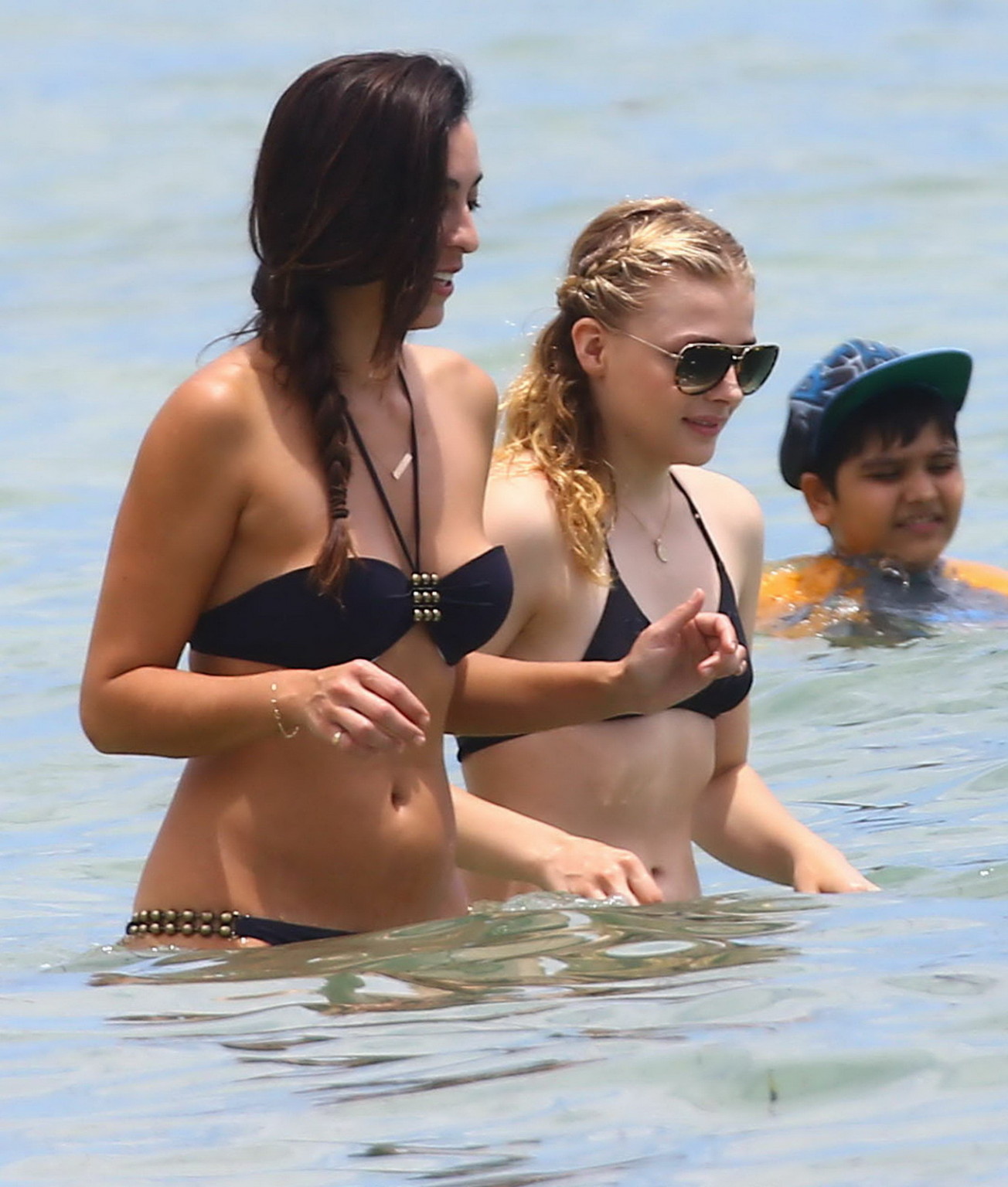 Chloe Moretz caught in a tiny black bikini at the beach in Miami #75186668