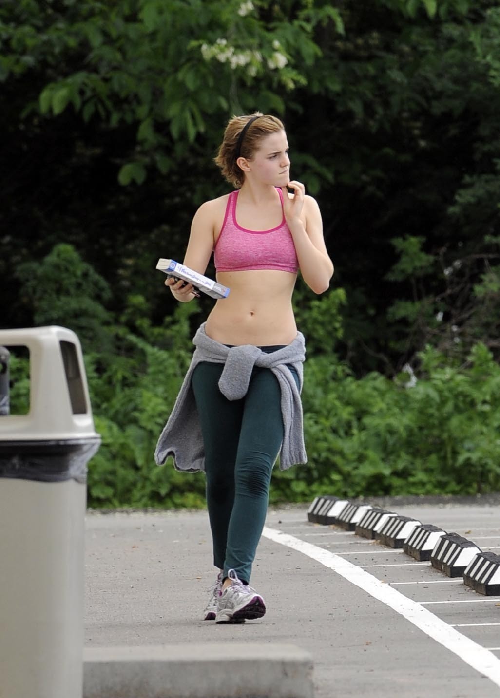 Emma Watson shows off her belly wearing sexy sports outfit in Pittsburgh #75302612