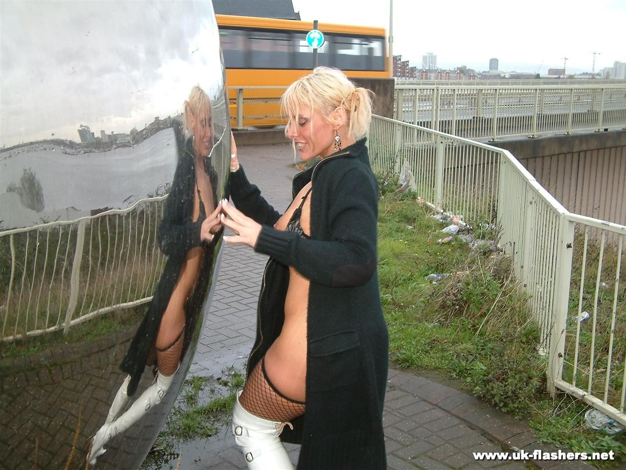 Blonde pornstars public nudity causing traffical havoc by flashing british roads #76744223