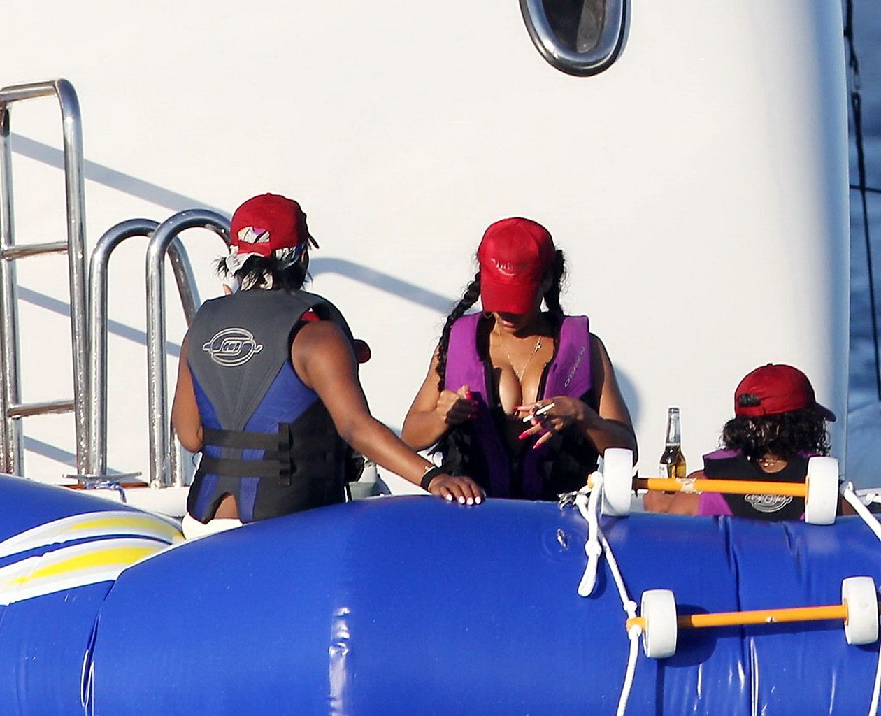 Rihanna wearing a sexy bikini on a yacht in Saint Tropez #75256553