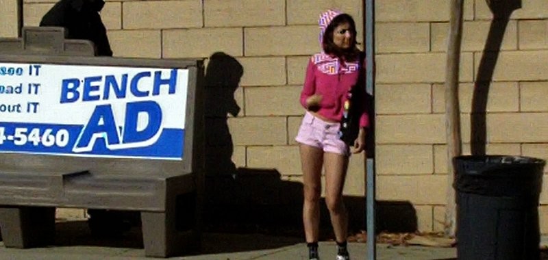 Amateur flashing at bus stop #76742687