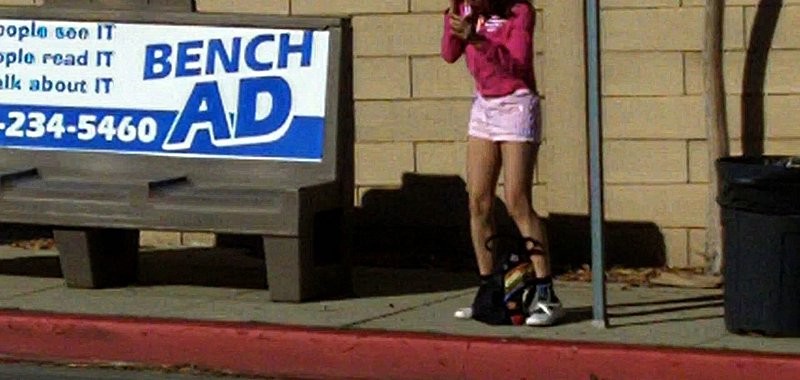 Amateur flashing at bus stop #76742744