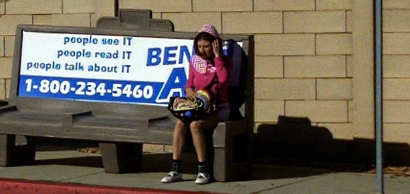 Amateur flashing at bus stop #76742761