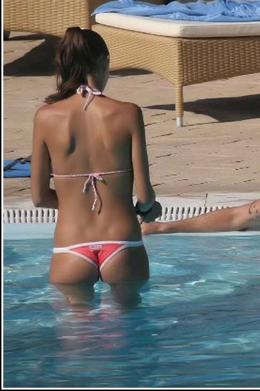 Melissa Satta showing her nice body and ass in thong on beach #75320055