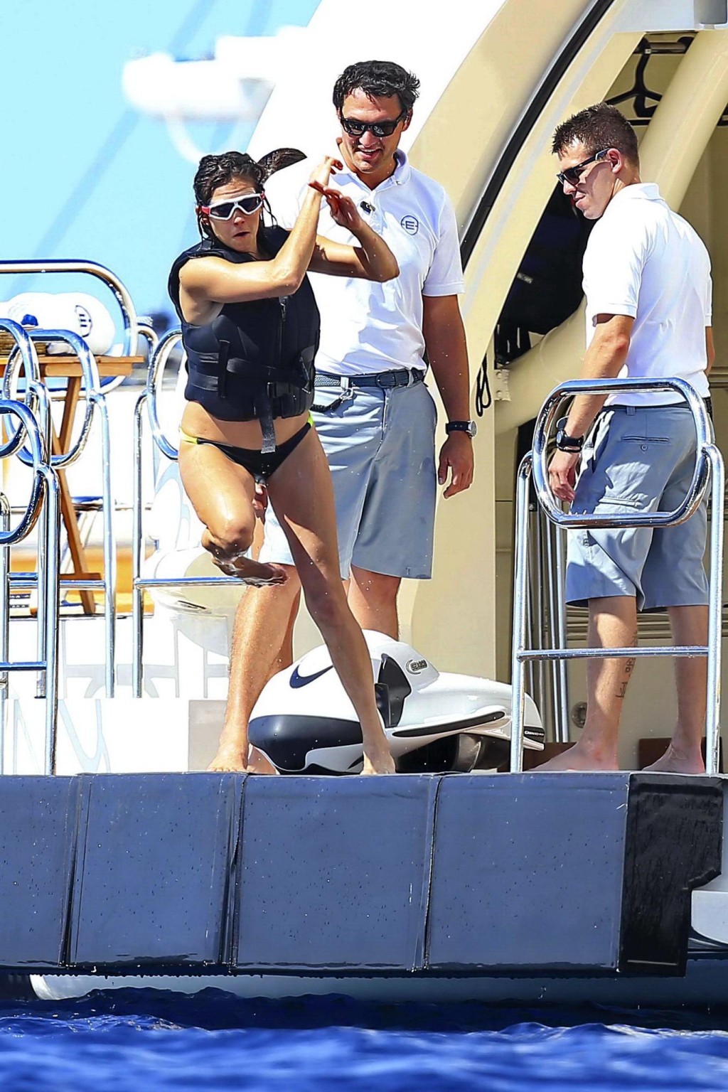 Nina Dobrev showing off her bikini body on a yacht in Ibiza #75187335
