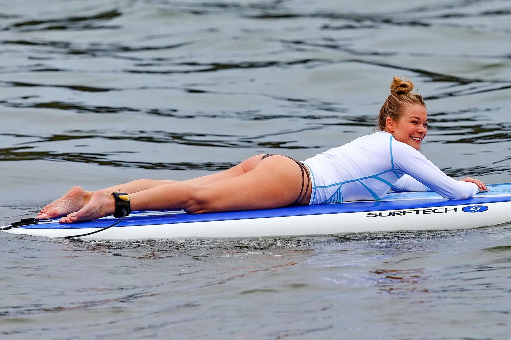 LeAnn Rimes shows off her ass  camel-toe in bikini bottom while paddle boarding  #75205307