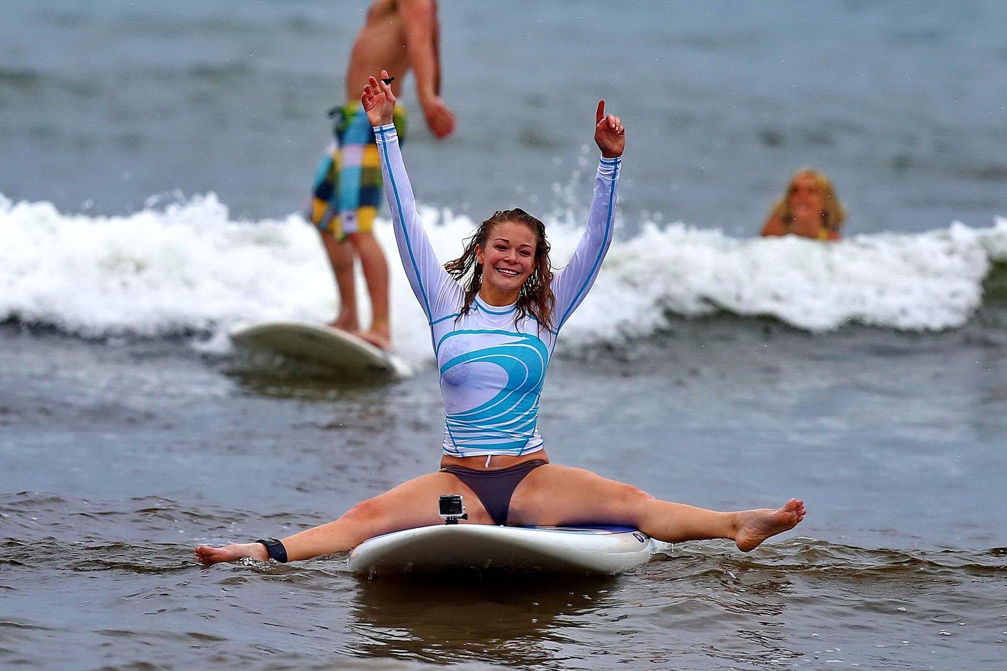 LeAnn Rimes shows off her ass  camel-toe in bikini bottom while paddle boarding  #75205333