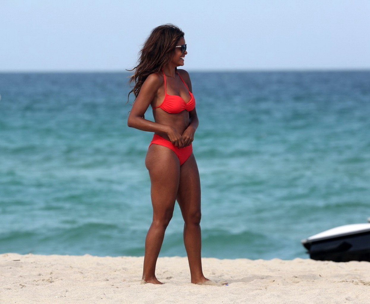 Claudia Jordan showing off her bikini body on a beach in Miami #75228183