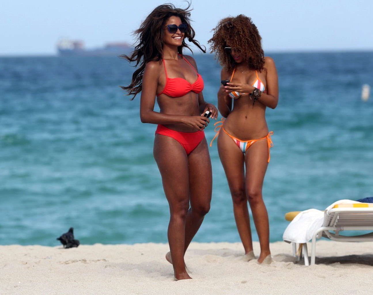 Claudia Jordan showing off her bikini body on a beach in Miami #75228192