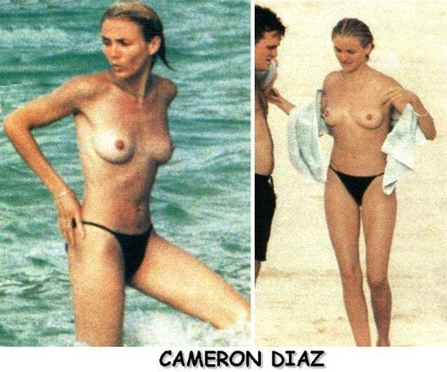 slender actress Cameron Diaz topless #75362145