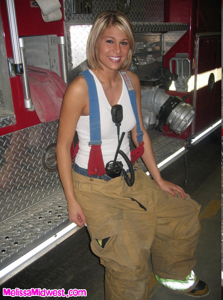 Melissa gets naked and plays in the firehouse #67479873