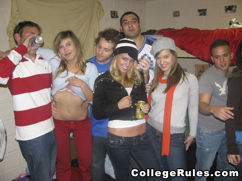 Smoking babes getting banged hard at college dorm party #79403304