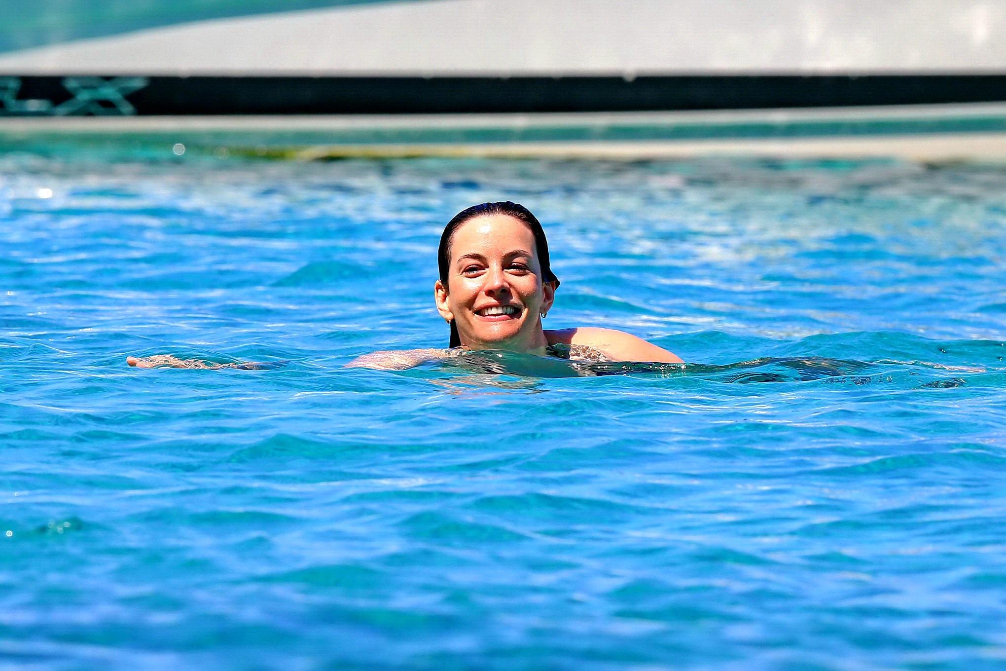 Liv Tyler shows off her ass wearing bikini on a yacht in Ibiza #75187350