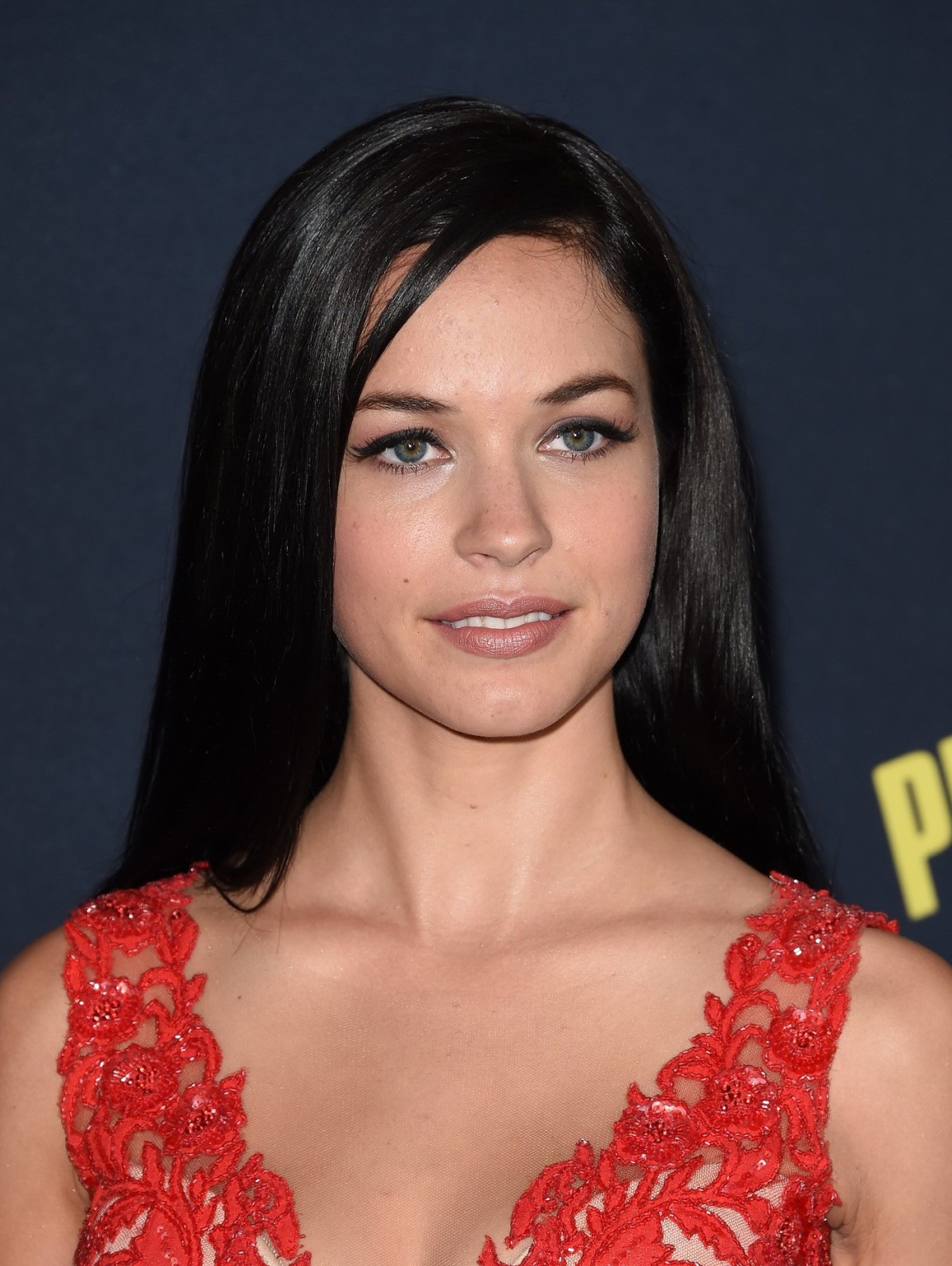 Alexis Knapp showing big cleavage in hot red dress at the Pitch Perfect 2 premie #75164662