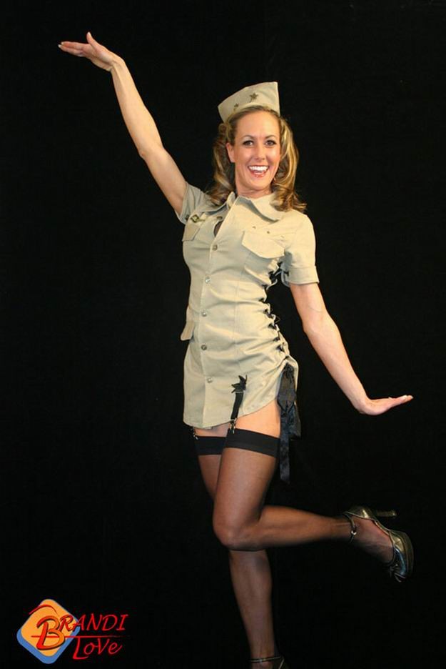 Brandi Love as an army girl in stockings #72685148