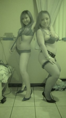 Some chubby Asian chicks posing for nightvision #68383401