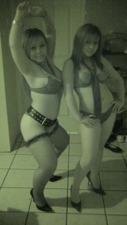 Some chubby Asian chicks posing for nightvision #68383405