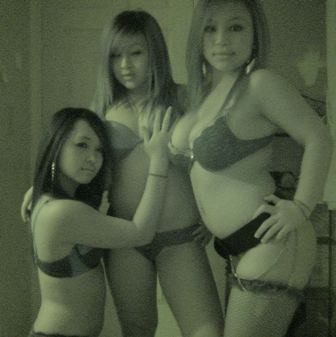 Some chubby Asian chicks posing for nightvision #68383411