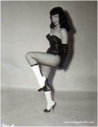 Pin-up Star Bettie Page Showing Her Sexy Vintage Stockings