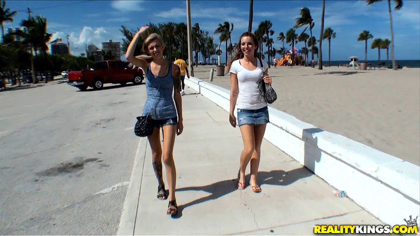 2 amazing super hot mini skirt teens at the beach get their fine asses and pussi #74573415