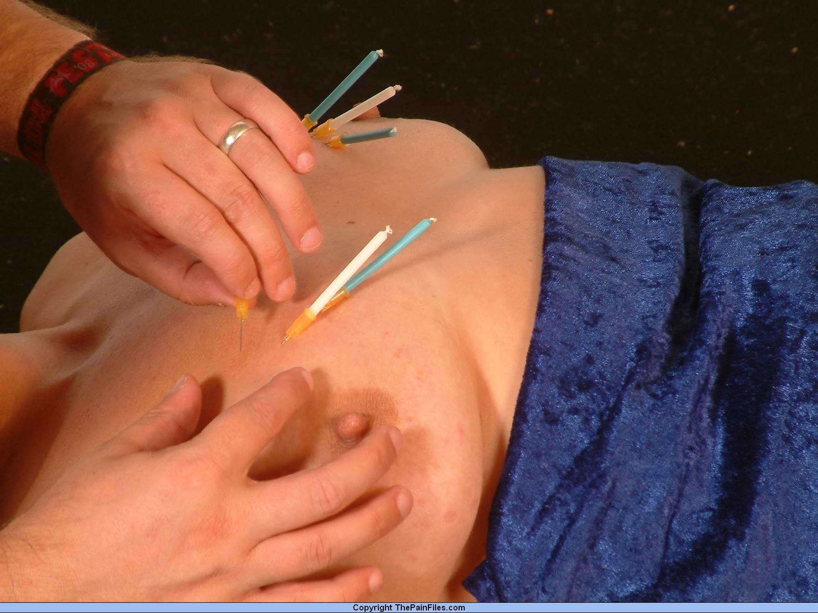 Slavegirl in needle torments and bizarre hotwaxing #72195526